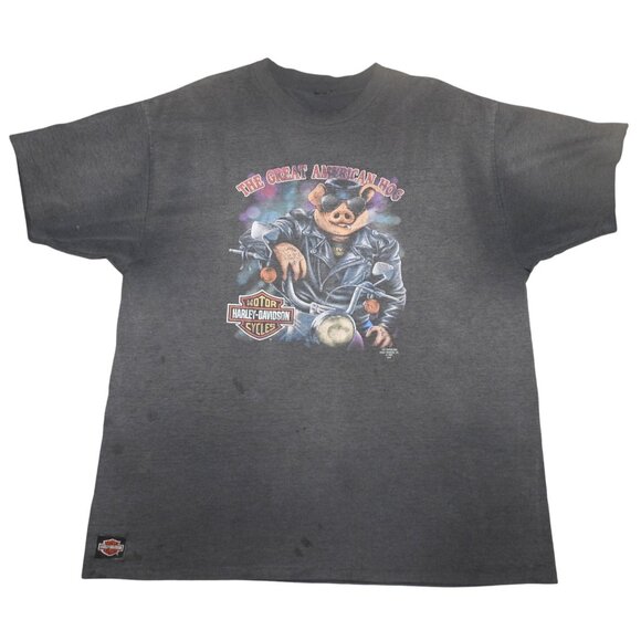 Vintage 1991 3D Emblem “Great American Hog” Harley Davidson T-Shirt XXL/3XL